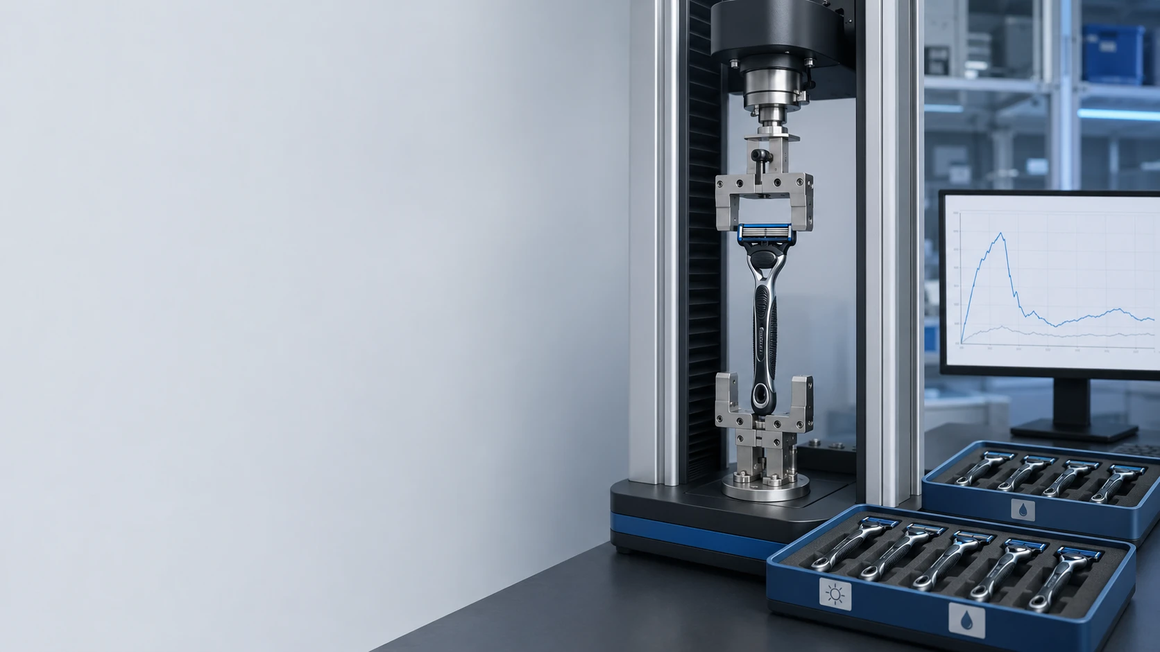 Razor cartridge retention force testing for a secure refill connector