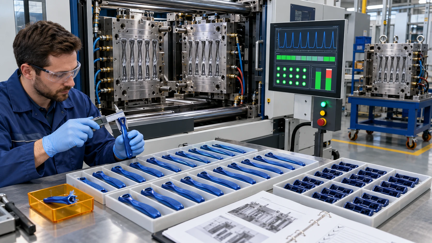 Injection molding capacity audit for OEM Razor handles and cartridge components