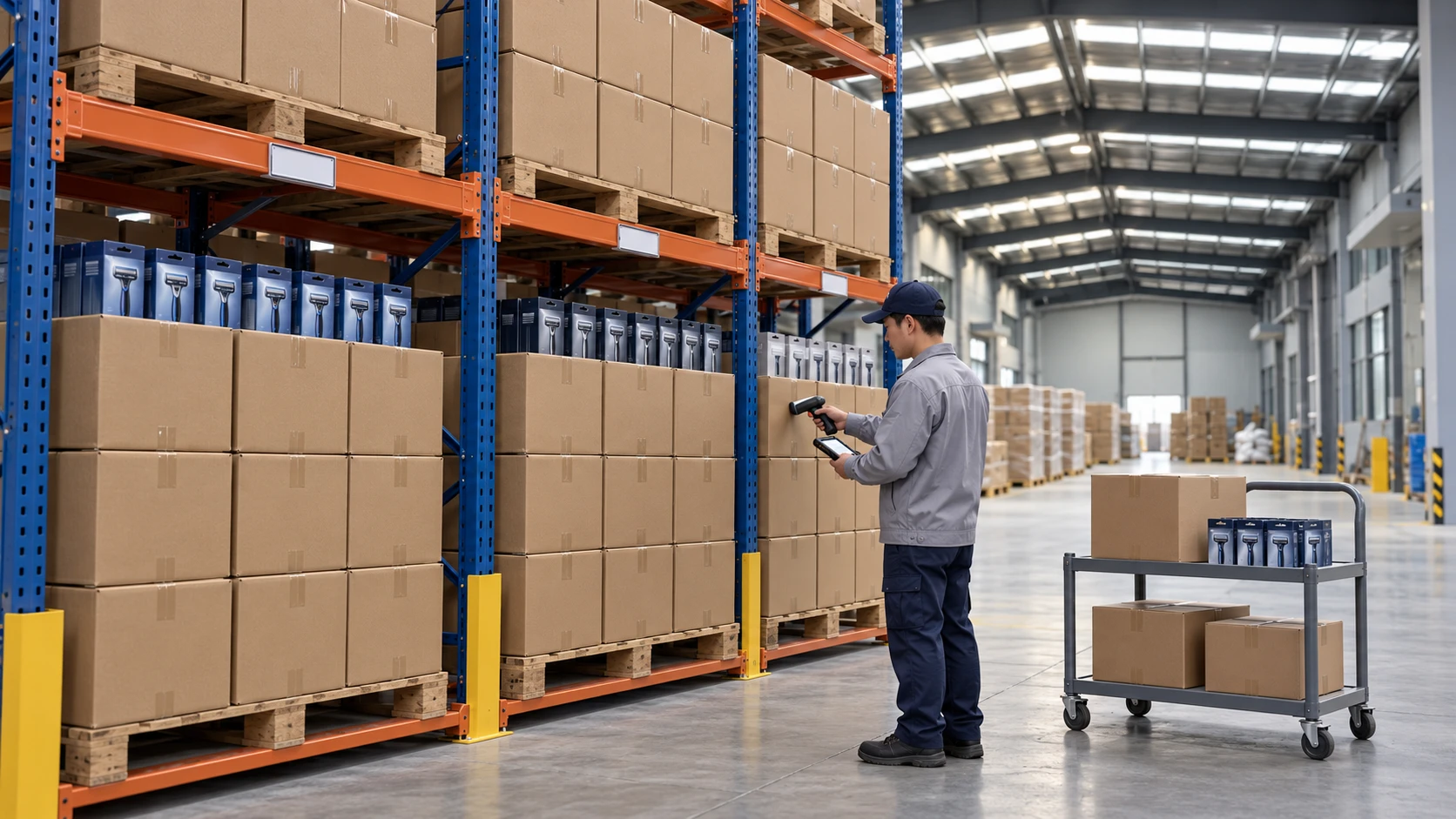Razor FIFO stock rotation with batch identification and separate production and receipt records