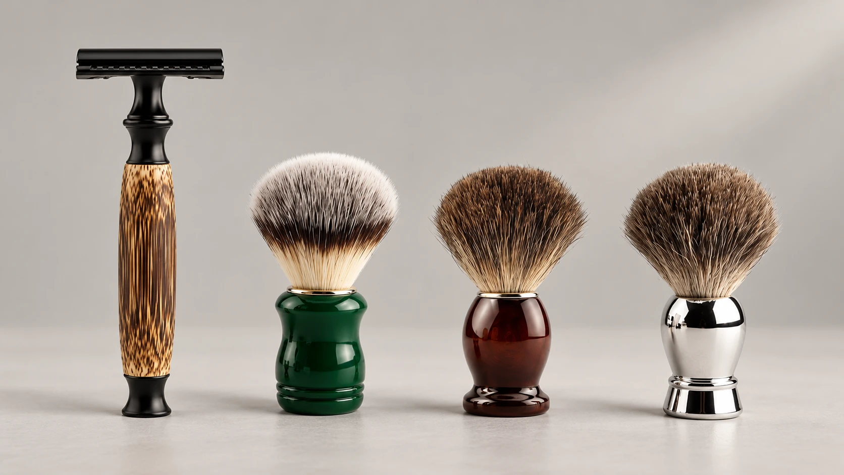 Safety razor brush set development with D659 razor and D811 D812 D816 brush options
